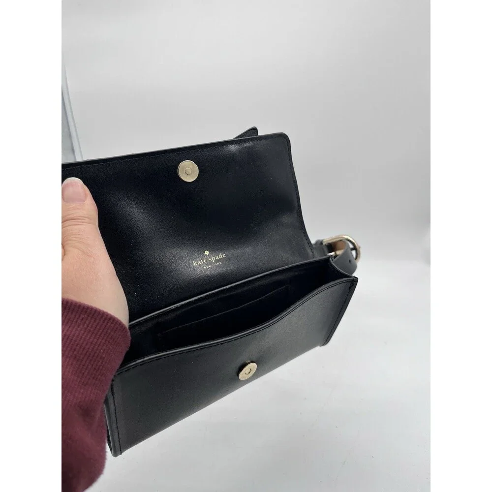 Kate Spade Bow Tie leather belt bag Fanny Pack ~ Black L/XL
